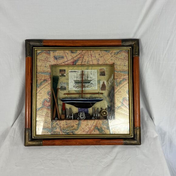 Unknown Other - Americo Vespucci Nautical Sailing Ship Sailboat Shadow Box 18"